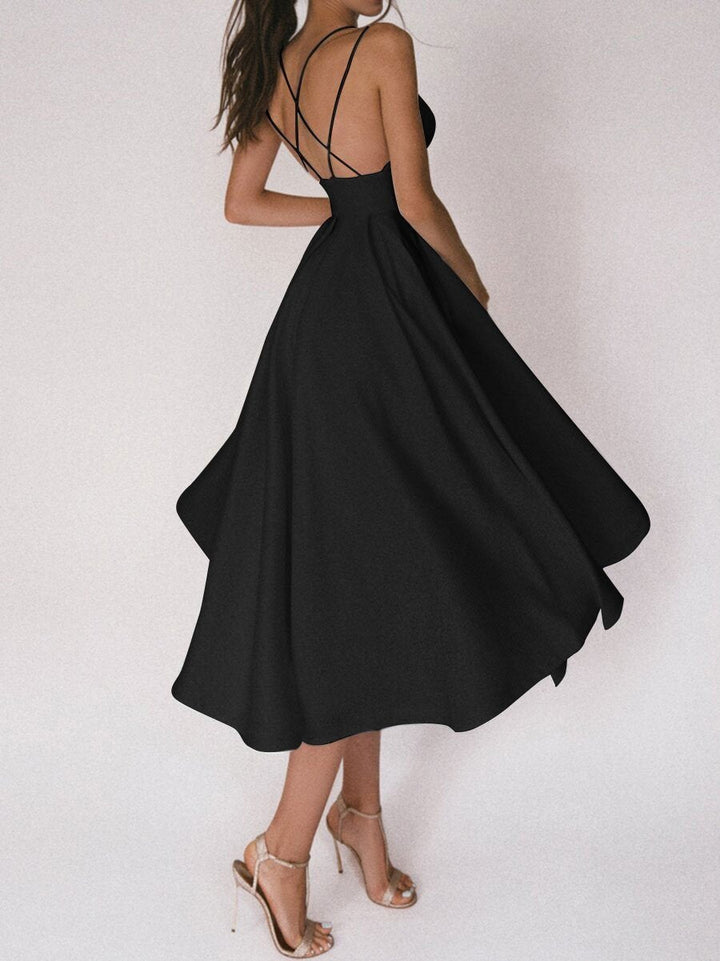 Strappy V-neck Dress - Noa-White-S-State of Style