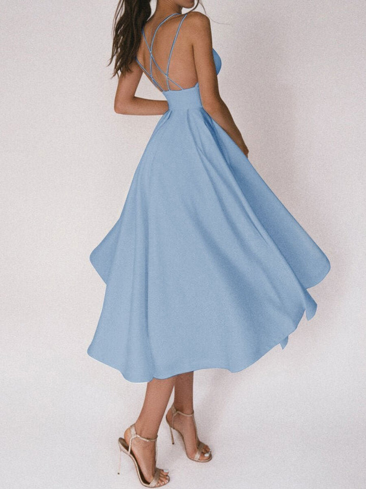 Strappy V-neck Dress - Noa-White-S-State of Style