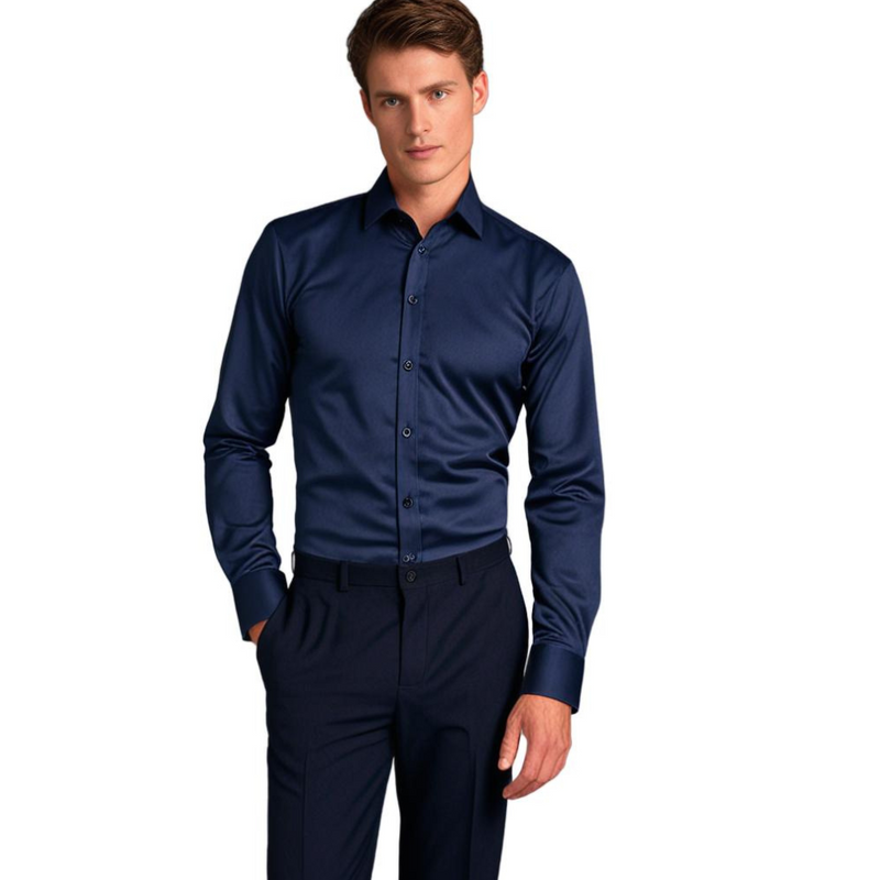 Stretch Shirt for Men - Luca-Bordeaux red-S-State of Style
