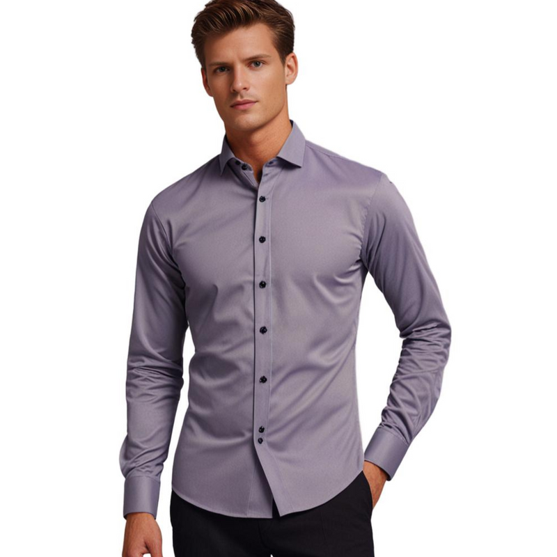 Stretch Shirt for Men - Luca-Bordeaux red-S-State of Style