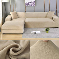 Stretch Velvet Sofa Cover with Luxury Finish - Sofina-Beige-1 Zit (90-140CM)-State of Style
