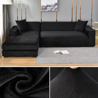 Stretch Velvet Sofa Cover with Luxury Finish - Sofina-Black-1 Zit (90-140CM)-State of Style