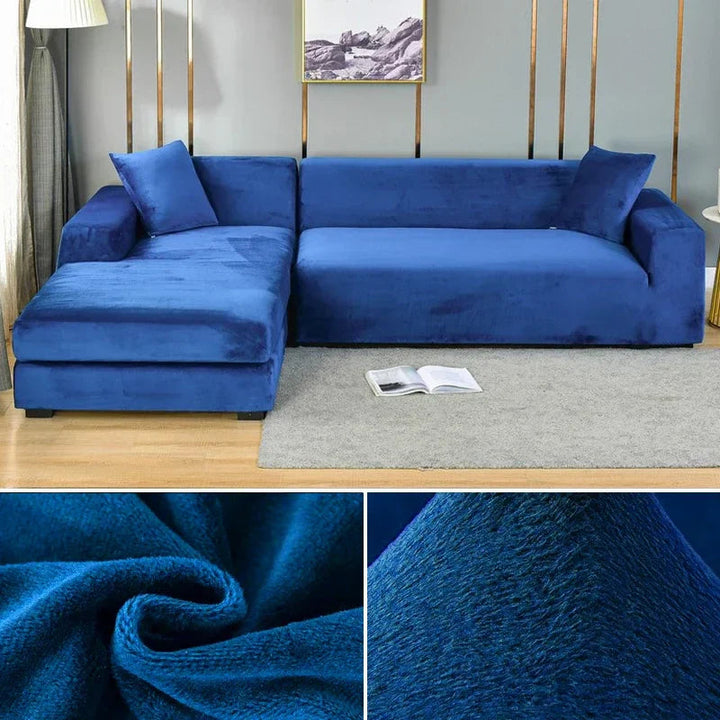 Stretch Velvet Sofa Cover with Luxury Finish - Sofina-Blue-1 Zit (90-140CM)-State of Style