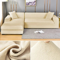 Stretch Velvet Sofa Cover with Luxury Finish - Sofina-Ivory-1 Zit (90-140CM)-State of Style