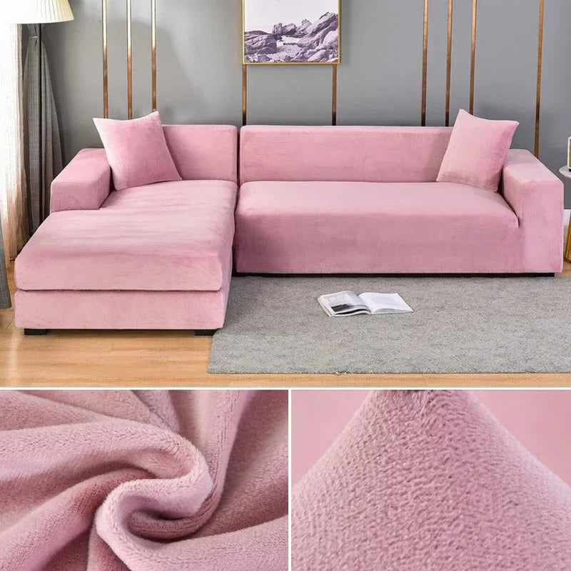 Stretch Velvet Sofa Cover with Luxury Finish - Sofina-Pink-1 Zit (90-140CM)-State of Style
