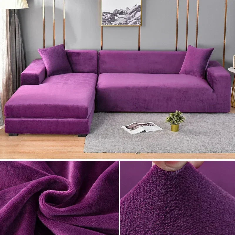 Stretch Velvet Sofa Cover with Luxury Finish - Sofina-Purple-1 Zit (90-140CM)-State of Style