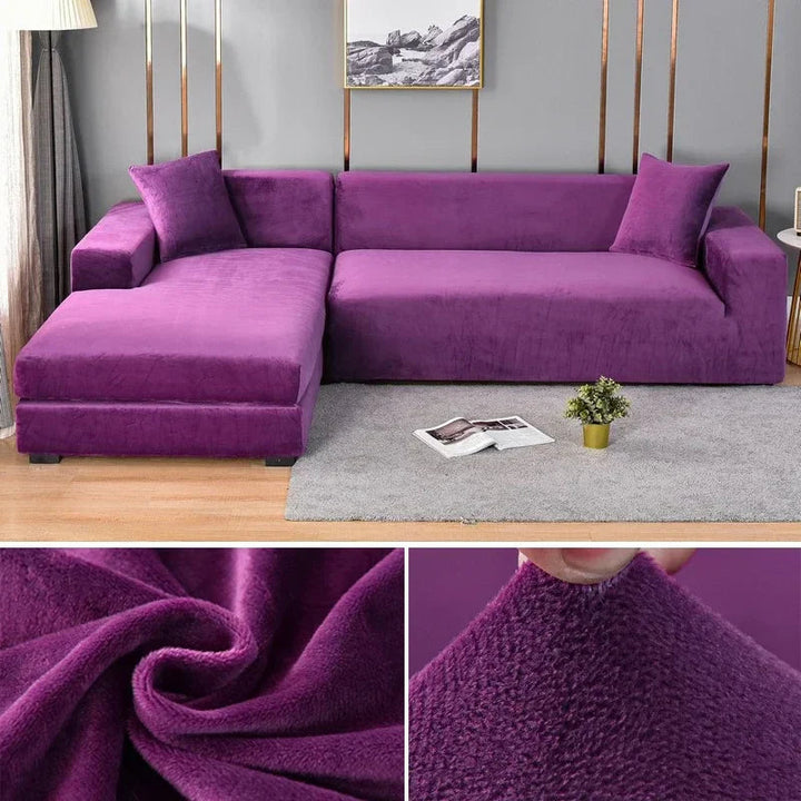 Stretch Velvet Sofa Cover with Luxury Finish - Sofina-Purple-1 Zit (90-140CM)-State of Style