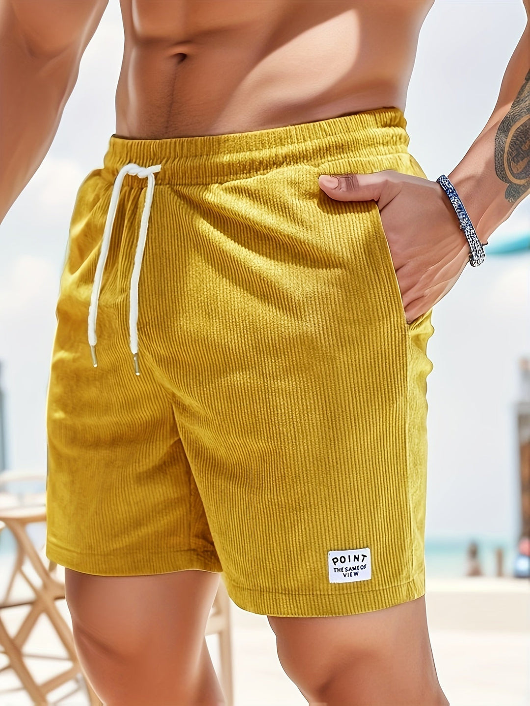 Striped Shorts for Men – Luca-Yellow-S-State of Style