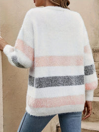 Striped V-Neck Cardigan for Women - Luna-Mixed Pink-XS-State of Style