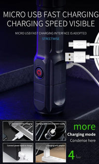 STRONG LED TORCH WITH ZOOM - USB RECHARGEABLE CAMPING TORCH-State of Style