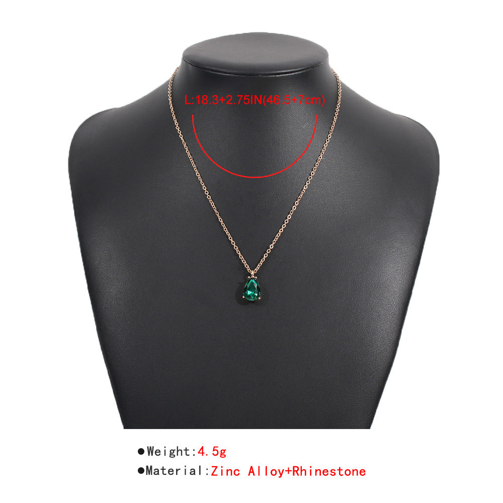 Stunning Emerald Drop Necklace-State of Style