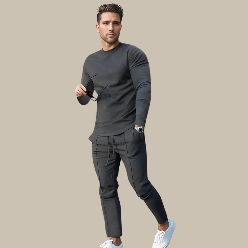 Stylish 2-Piece Men's Outfit - UrbanEase-Black-S-State of Style