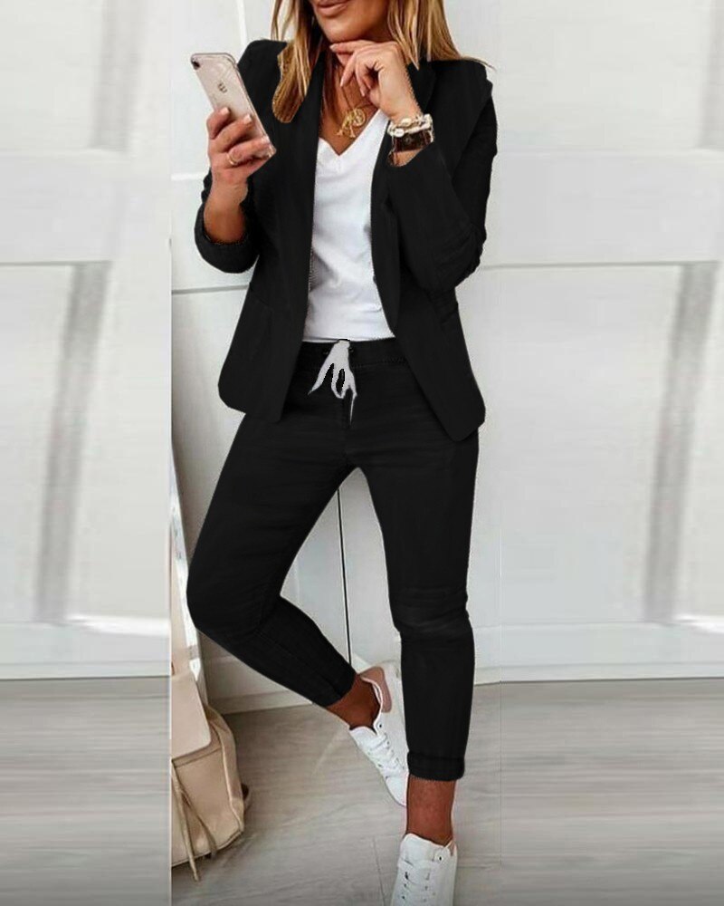 Stylish 2-Piece Set for Women - Lucia-Black-S (34)-State of Style