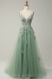 Stylish A-Line Evening Dress - Emilia-Green-AU 6-State of Style