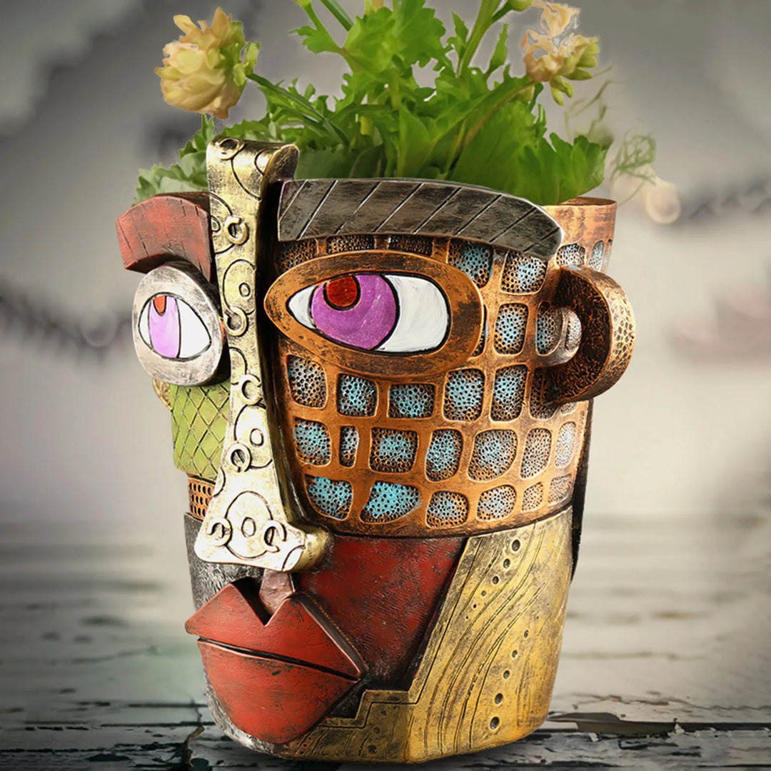 Stylish Abstract Art Plant Pot Ornaments - RetroVisage-Normal-State of Style