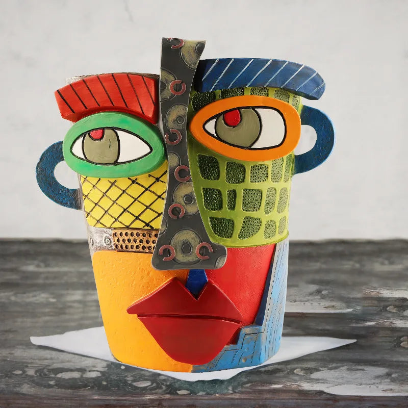 Stylish Abstract Art Plant Pot Ornaments - RetroVisage-Normal-State of Style