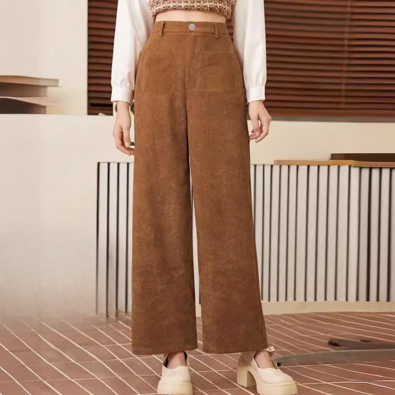 Stylish and Comfortable Brown Women's Trousers - Valeria-XS-State of Style