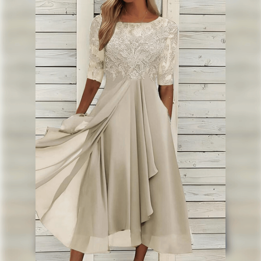 Stylish and Comfortable Dress - Lilac-Beige-XS-State of Style