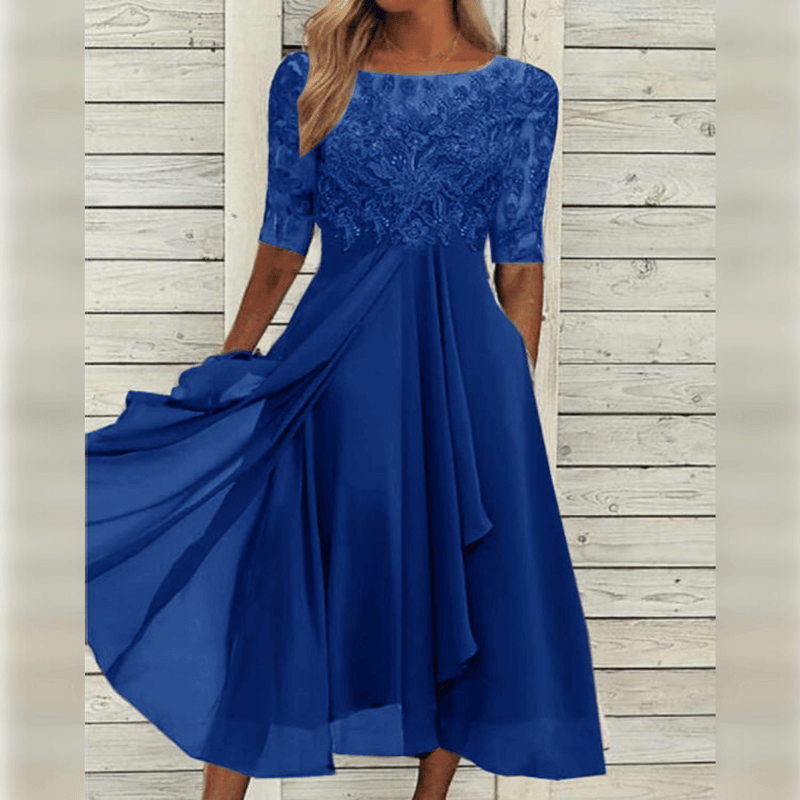 Stylish and Comfortable Dress - Lilac-Dark Blue-XS-State of Style