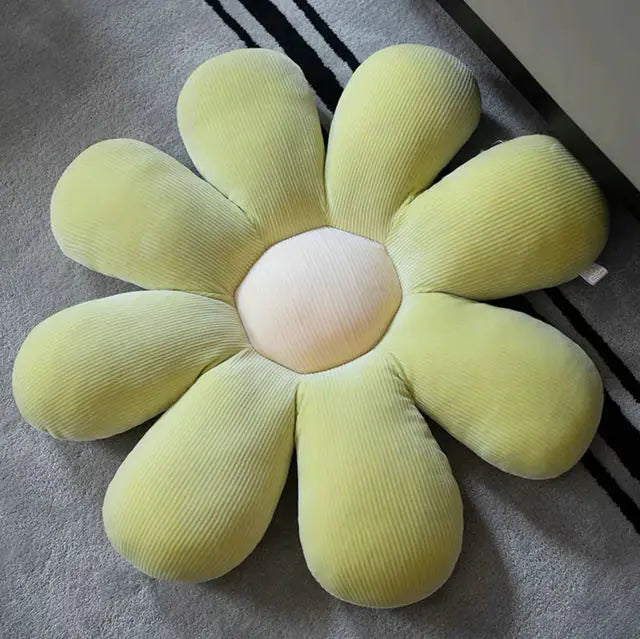 Stylish and Comfortable Flower-Shaped Cushion - Floral Bliss-Green-White-35X35cm-State of Style