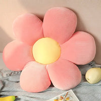 Stylish and Comfortable Flower-Shaped Cushion - Floral Bliss-Pink-Yellow-45X45cm-State of Style