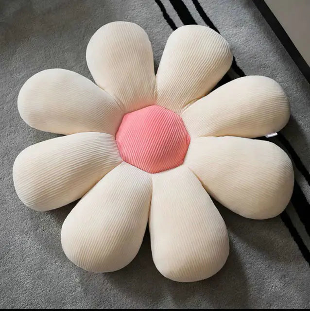 Stylish and Comfortable Flower-Shaped Cushion - Floral Bliss-White-Pink 2-45X45cm-State of Style