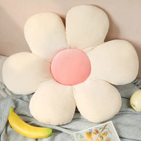 Stylish and Comfortable Flower-Shaped Cushion - Floral Bliss-White-Pink-55X55cm-State of Style