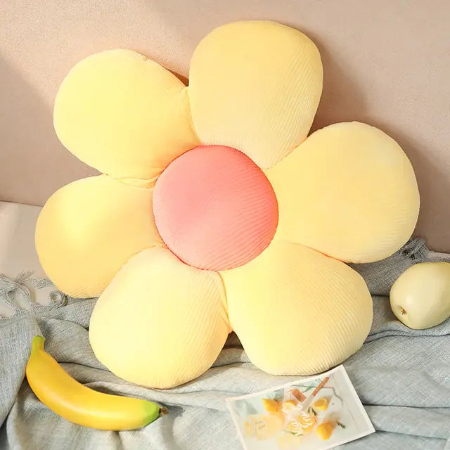 Stylish and Comfortable Flower-Shaped Cushion - Floral Bliss-Yellow-Pink 2-55X55cm-State of Style