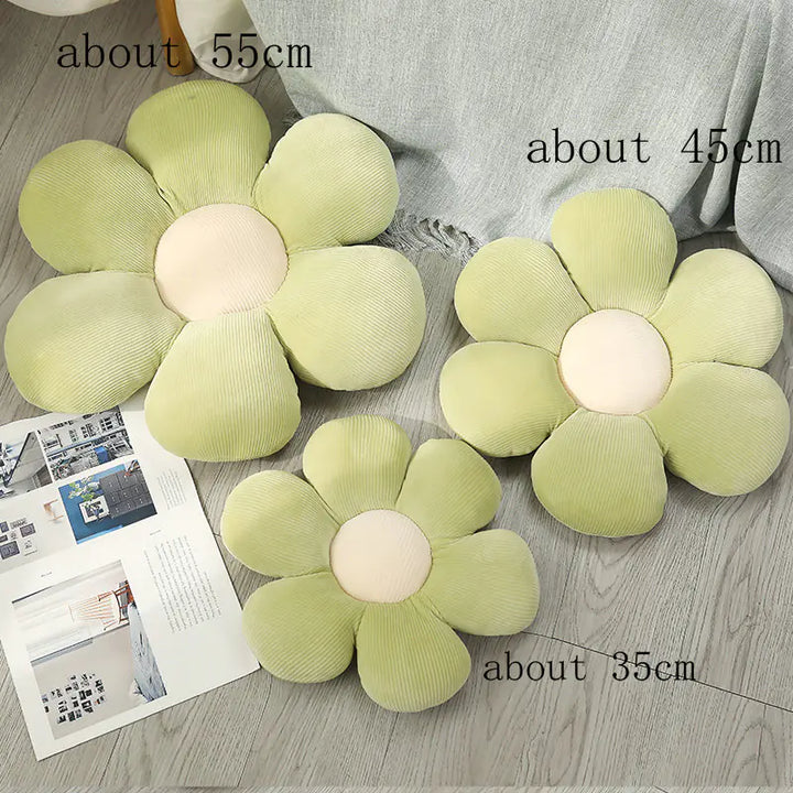 Stylish and Comfortable Flower-Shaped Cushion - Floral Bliss-Yellow-Pink-55X55cm-State of Style