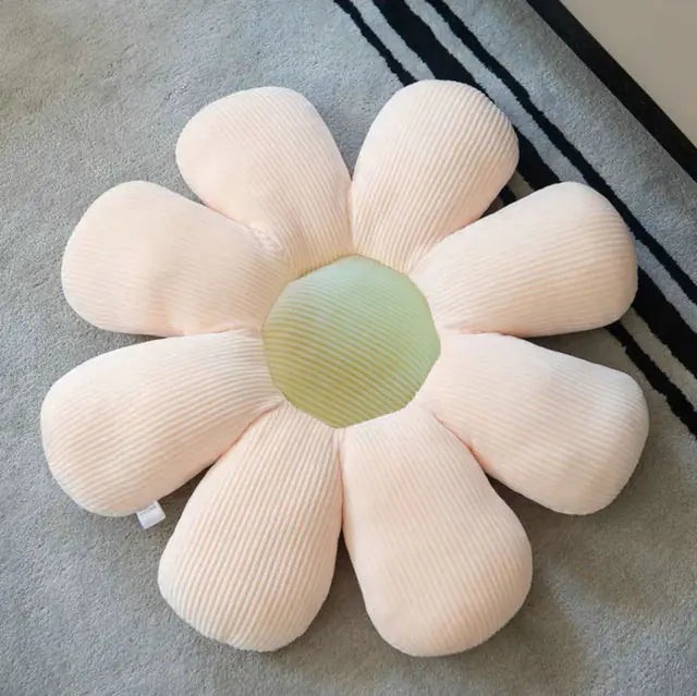 Stylish and Comfortable Flower-Shaped Cushion - Floral Bliss-Yellow-Pink-55X55cm-State of Style