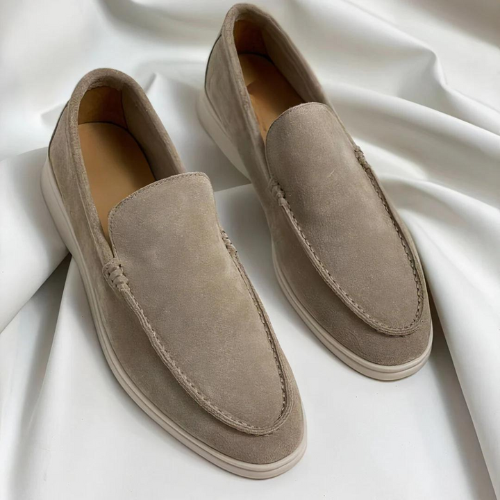 Stylish and Comfortable Leather Loafers - Luxor-Khaki-39-State of Style