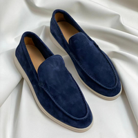 Stylish and Comfortable Leather Loafers - Luxor-Navy Blue-39-State of Style
