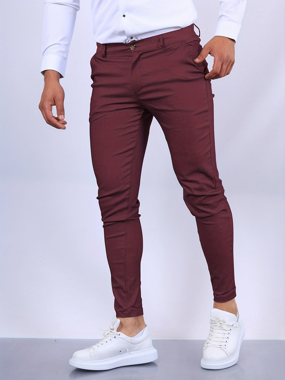 Stylish and Comfortable Men's Chino - Noah-Maroon-S-State of Style