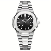 Stylish and Durable Men's Watch - ValorLuxe-Silver-State of Style