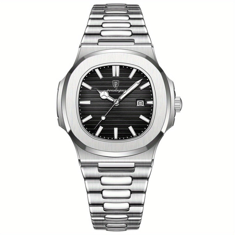 Stylish and Durable Men's Watch - ValorLuxe-Silver-State of Style
