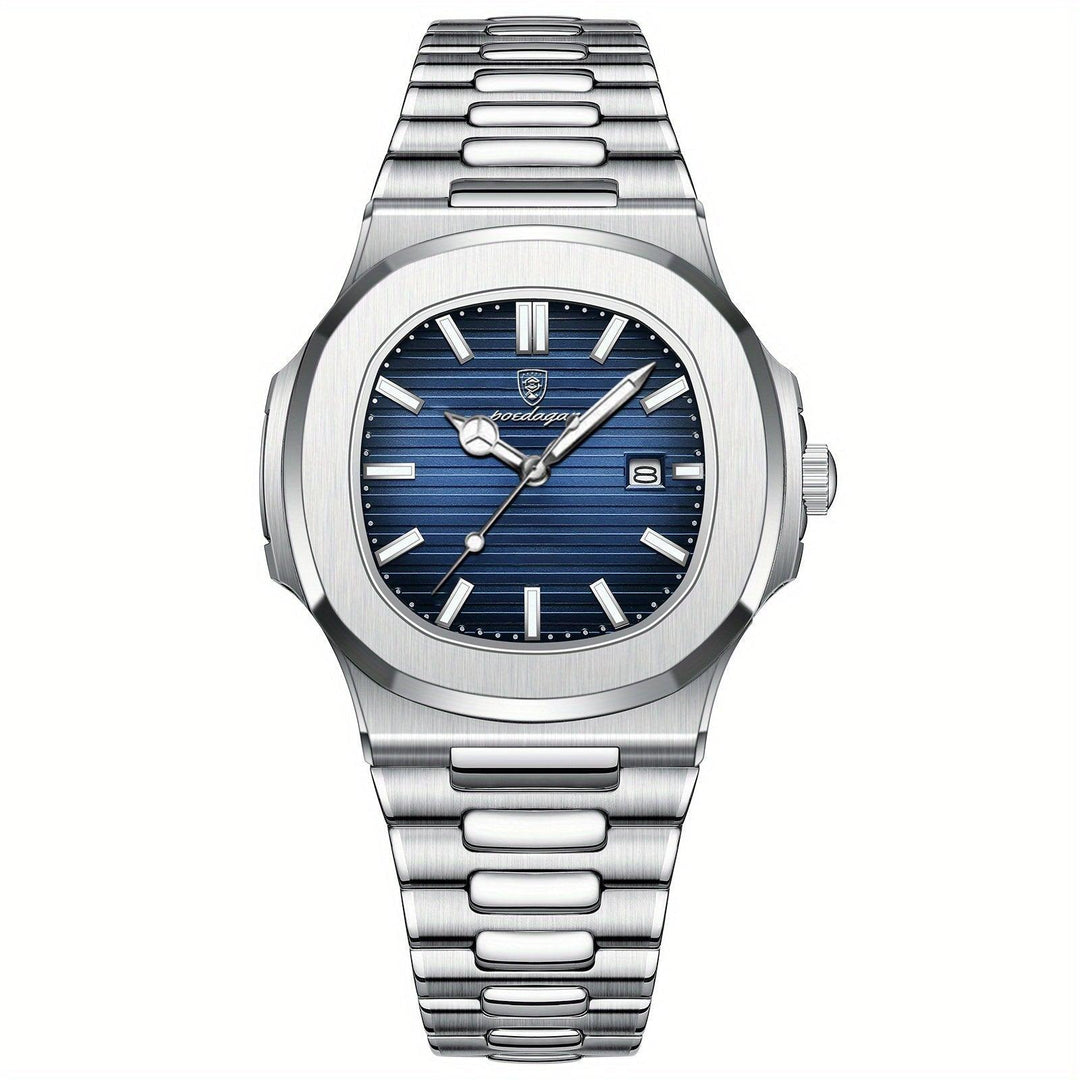 Stylish and Durable Men's Watch - ValorLuxe-Silver/Blue-State of Style