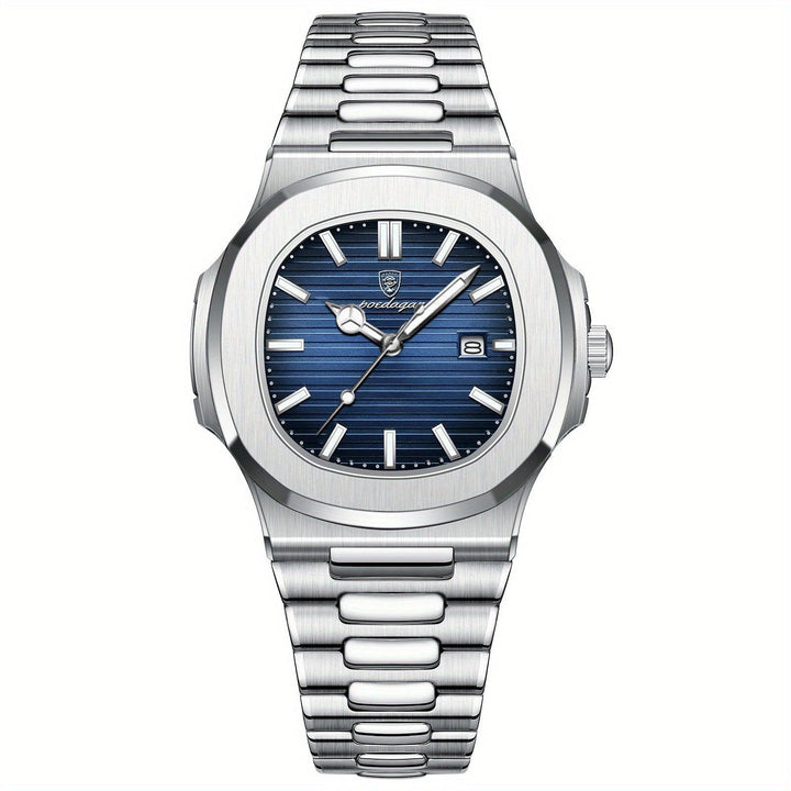 Stylish and Durable Men's Watch - ValorLuxe-Silver/Blue-State of Style