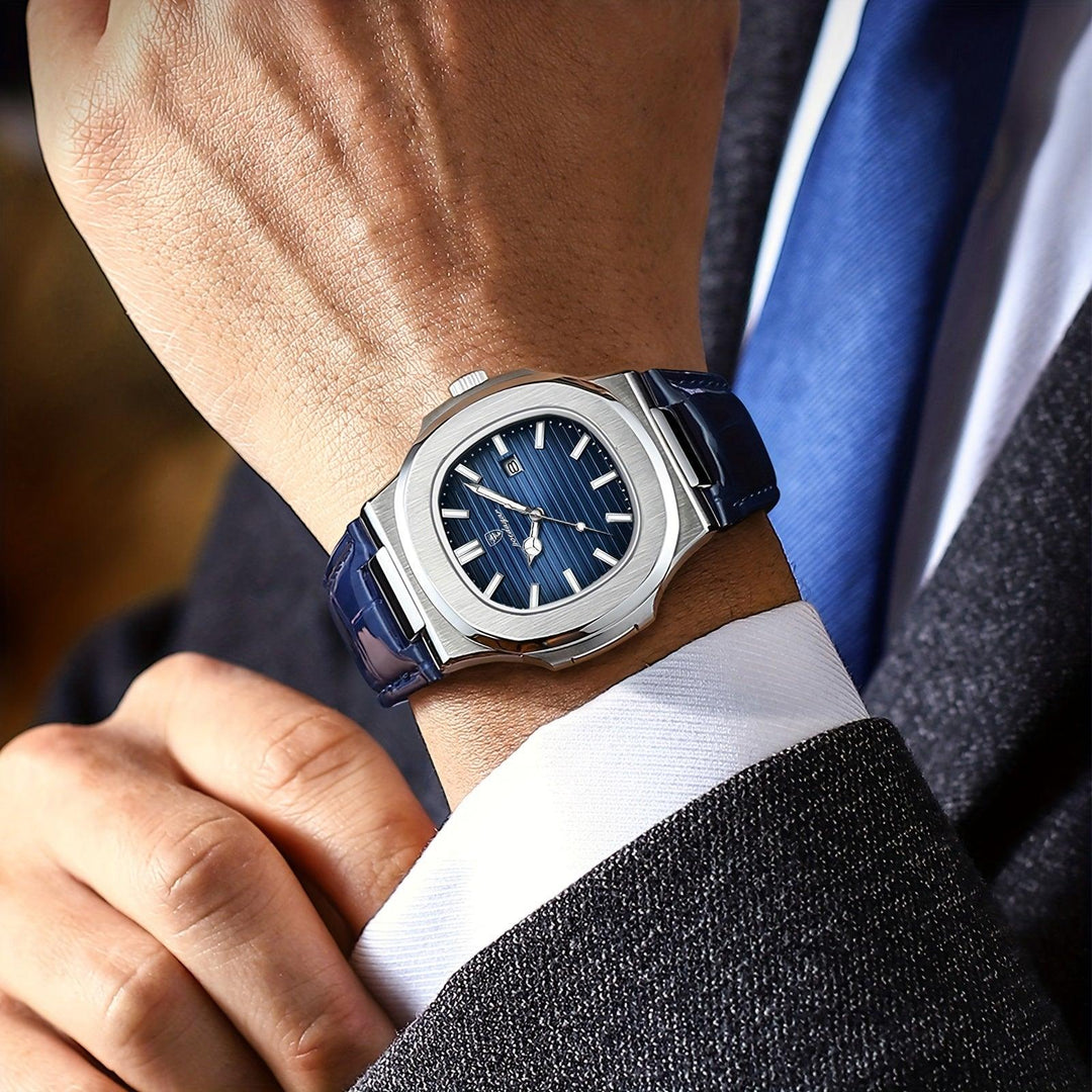 Stylish and Sustainable Men's Wristwatch - ValorLuxe-Blue-State of Style