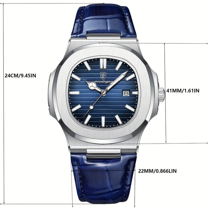 Stylish and Sustainable Men's Wristwatch - ValorLuxe-Blue-State of Style