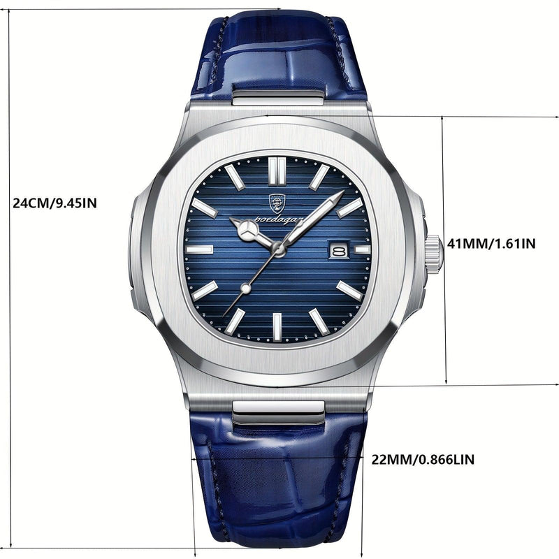 Stylish and Sustainable Men's Wristwatch - ValorLuxe-Blue-State of Style