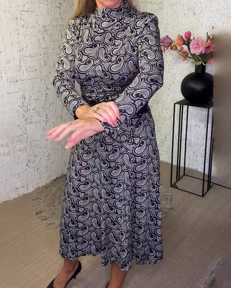Stylish and Versatile Dress with Collar and Print - Iris-S-State of Style
