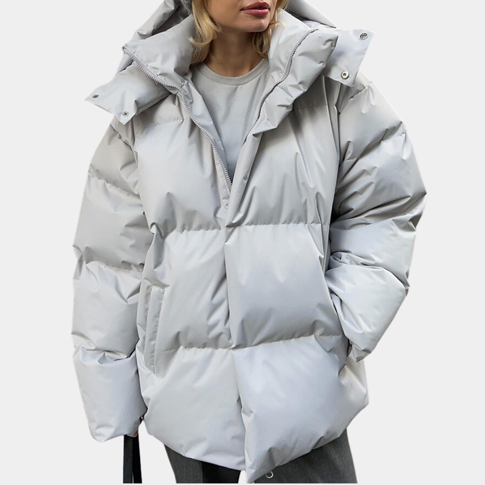 Stylish and Weatherproof Ladies Jacket - Windbreaker-Light grey-XS-State of Style