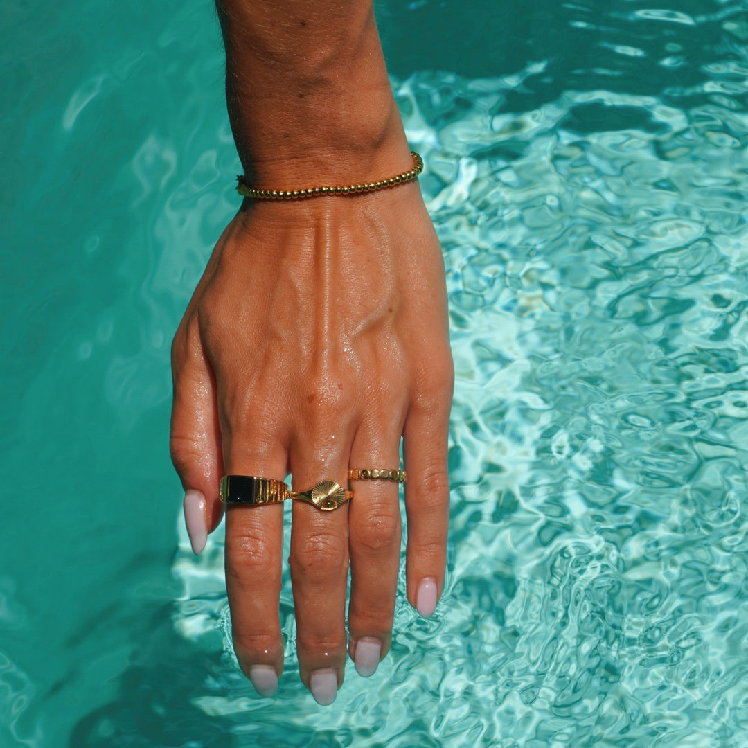 Stylish Beaded Ring - Elina-5-Gold-State of Style