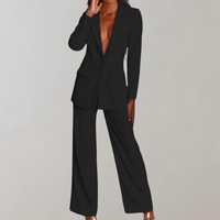 Stylish Blazer and Trouser Set - Elena-Black-S-State of Style