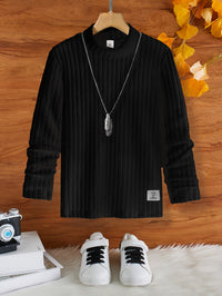 Stylish Boy's Turtleneck Sweater Tony – Warm & Soft Fabric-Black-8Y-State of Style