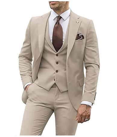 Stylish Business Outfit for Men (Jacket + Trousers) - Victor-Beige-XS-State of Style