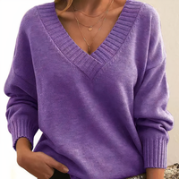 Stylish Cashmere Women's Sweater - Isabella-Purple-S-State of Style