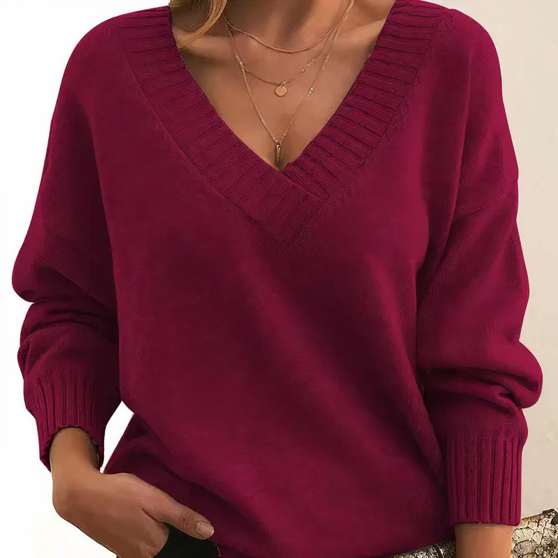 Stylish Cashmere Women's Sweater - Isabella-Red-S-State of Style