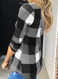 Stylish Casual Checked Ladies' Blouse - Lara-Black-S-State of Style