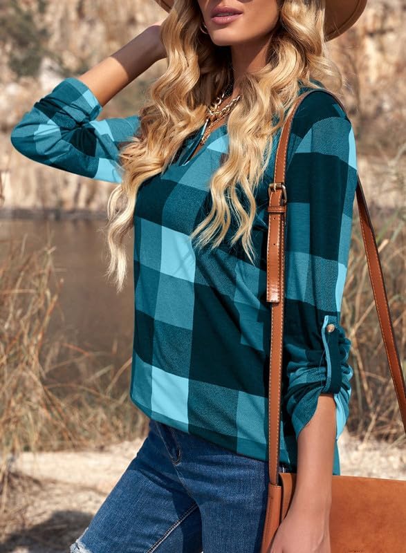 Stylish Casual Checked Ladies' Blouse - Lara-Black-S-State of Style